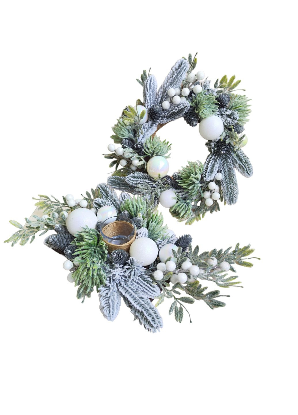 Новогодний декор. набор венок и подсвечник цвета голубая елка Ksenija Vitali (263063885)