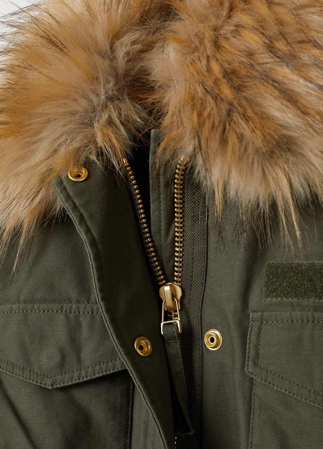 Оливкова (хакі) зимня куртка парка H&M