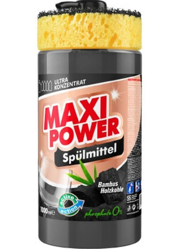 Жидкость для мытья посуды Уголь 1000 мл Maxi Power - (263062769)