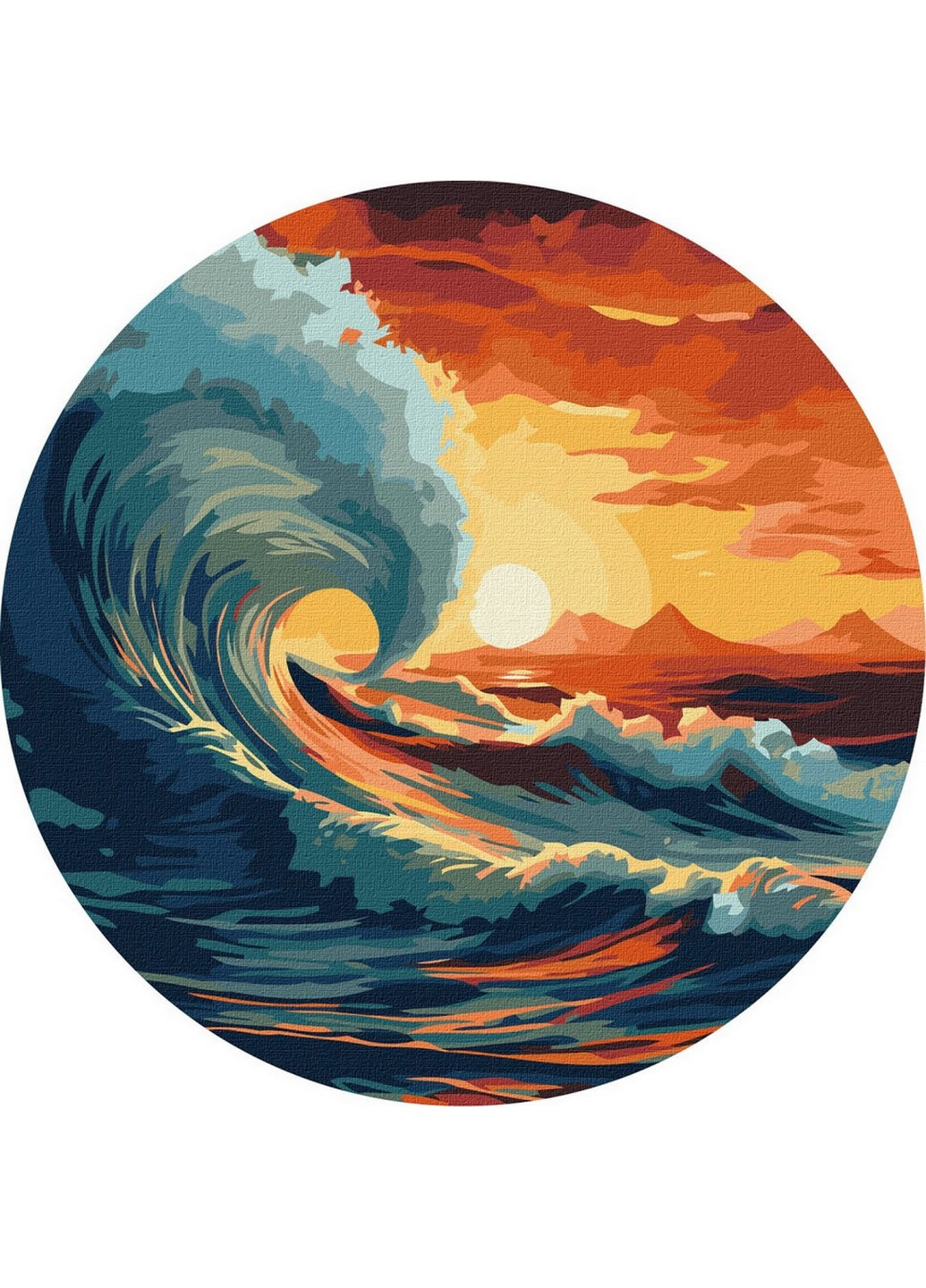 Картина за номерами "Лови хвилю" ©art_selena_ua Ідейка KHO-R1003 діаметр 39 см Идейка (263063594)