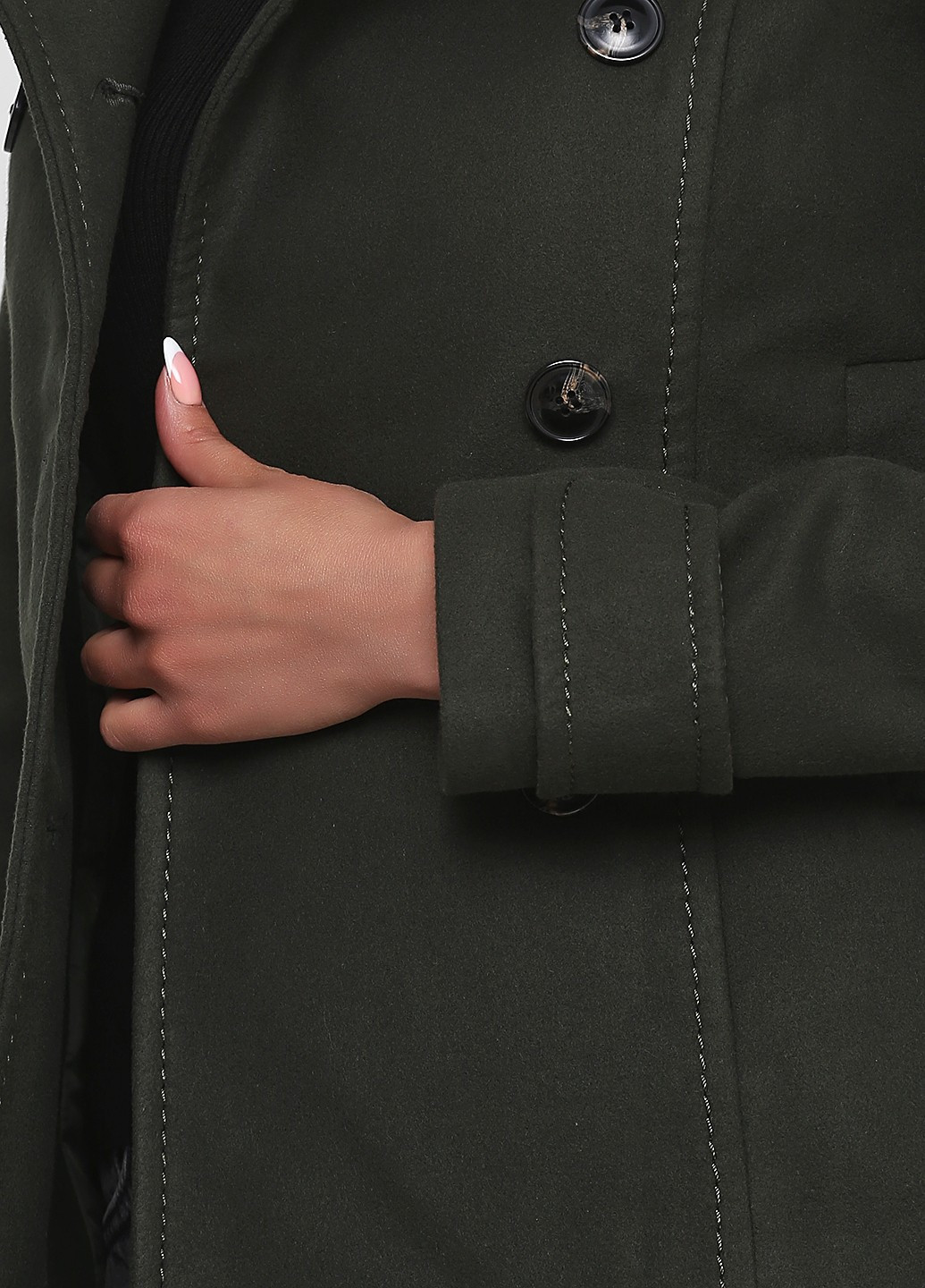 Темно-зеленое демисезонное Пальто пиджак H&M