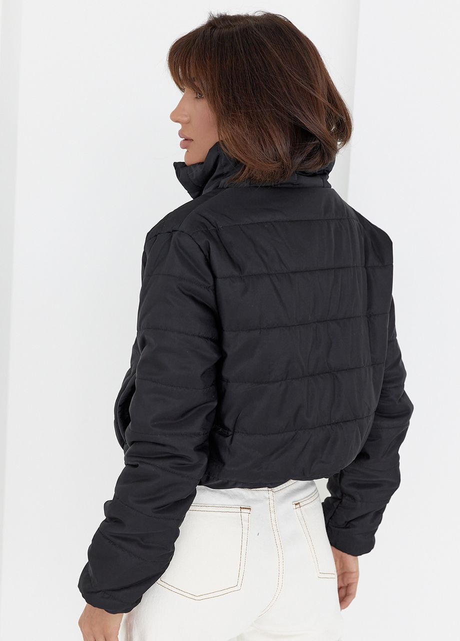 Черная демисезонная демисезонная куртка женская на молнии Lurex