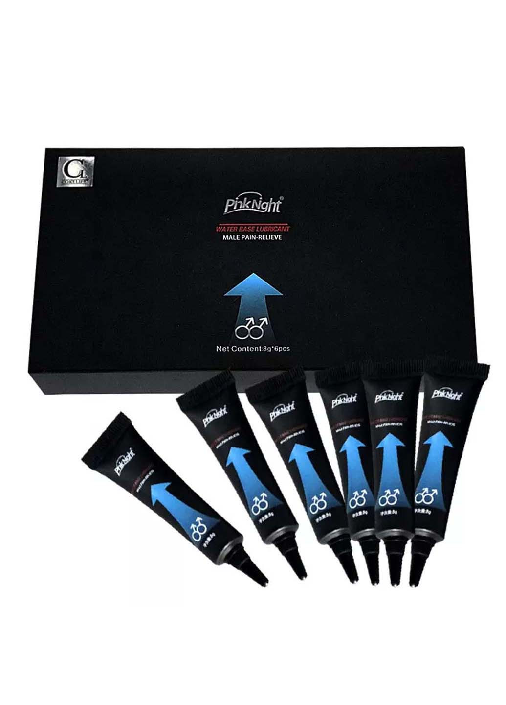 Анальне знеболювальне мастило (лубрикант) у тубі з аплікатором 6 туб по 8ml PinkNight (263348886)