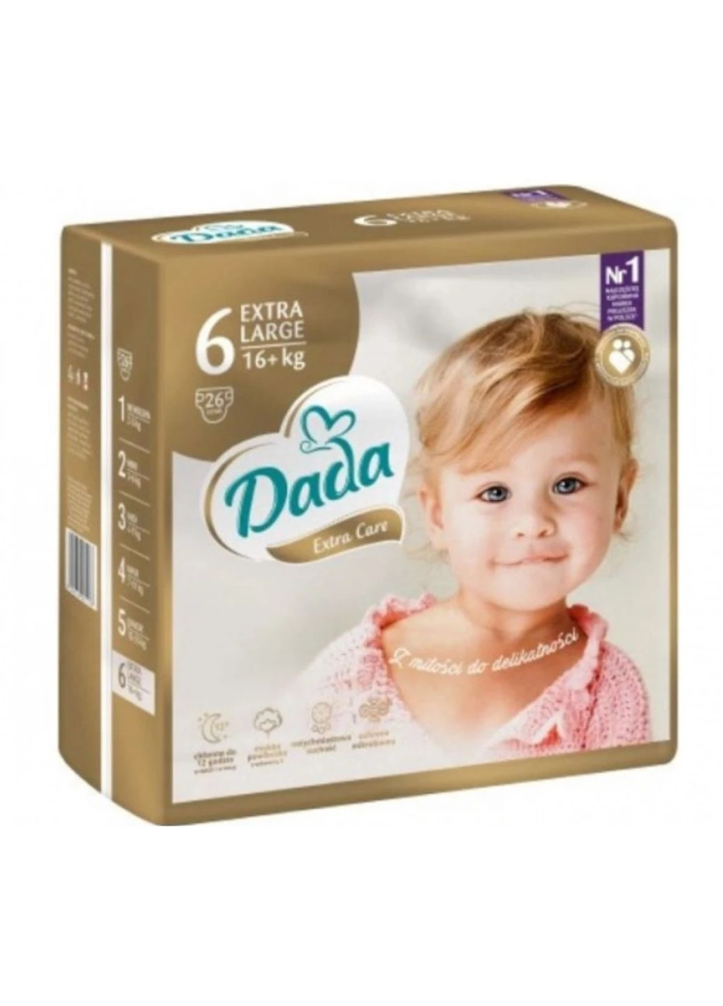 Підгузники дитячі Extra Care №6 Extra Large (16+кг) 26 шт Dada (263135392)
