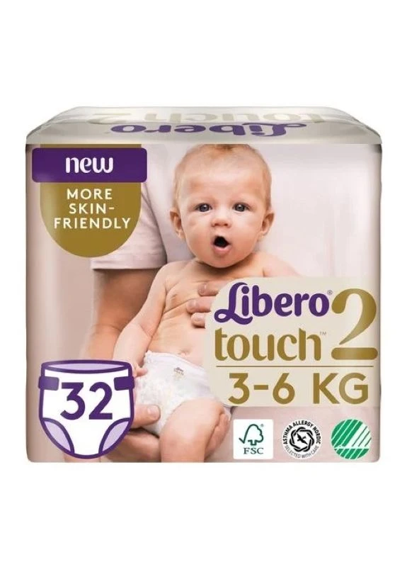 Подгузники Touch размер 2 (3-6 кг) 32 шт Libero (263135413)