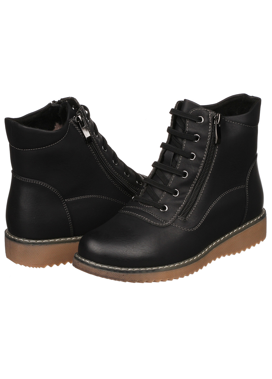 Зимние женские ботинки с искусственной кожи 1287-62-1 Башили из искусственной кожи