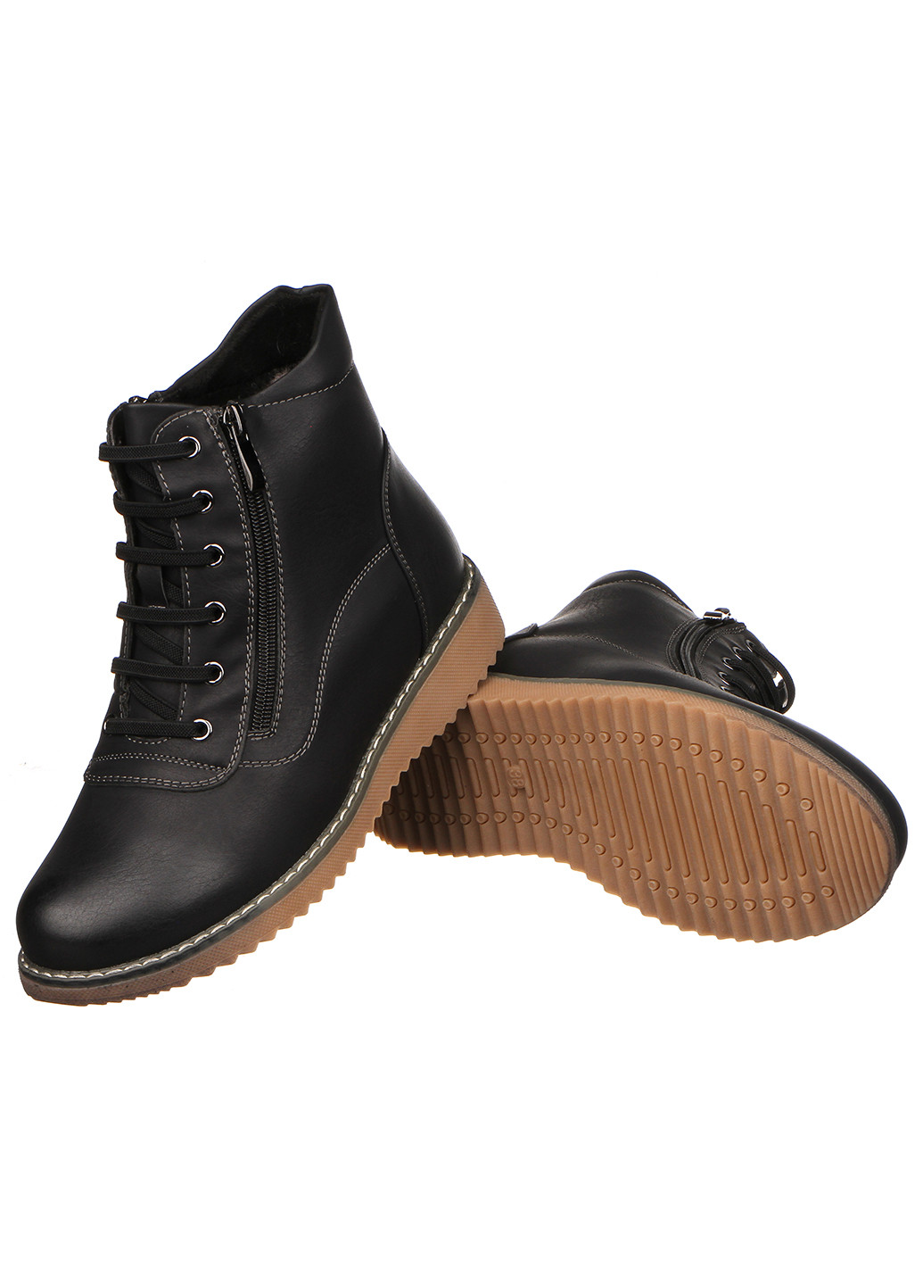 Зимние женские ботинки с искусственной кожи 1287-62-1 Башили из искусственной кожи