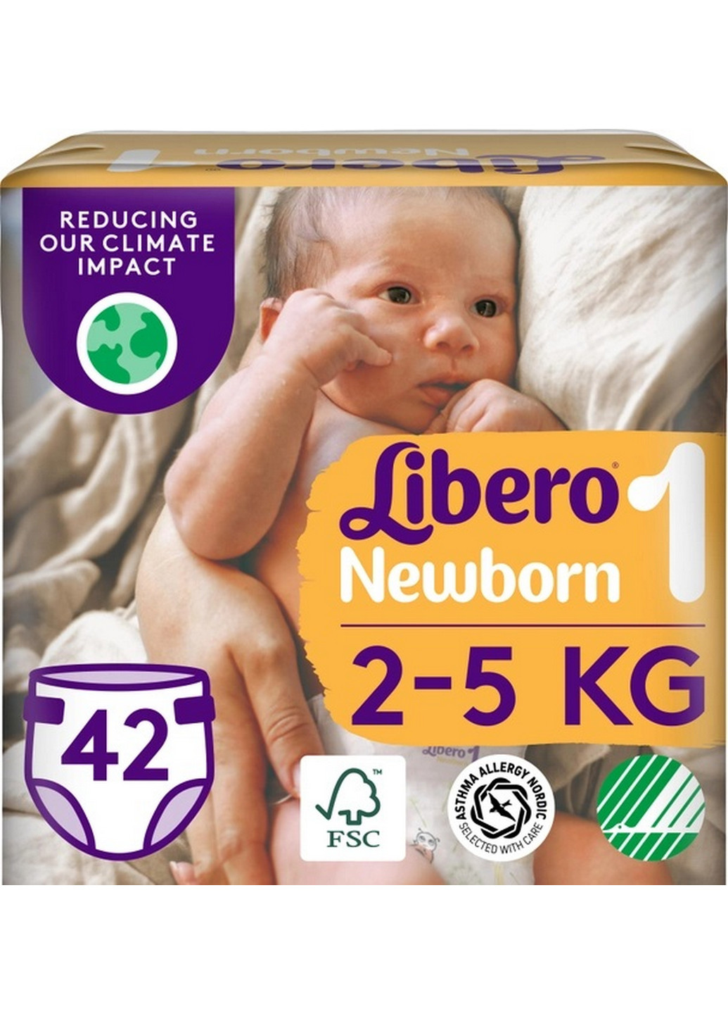 Подгузники Newborn 1 2-5 кг 42 шт Libero 7322541884004 (263136462)