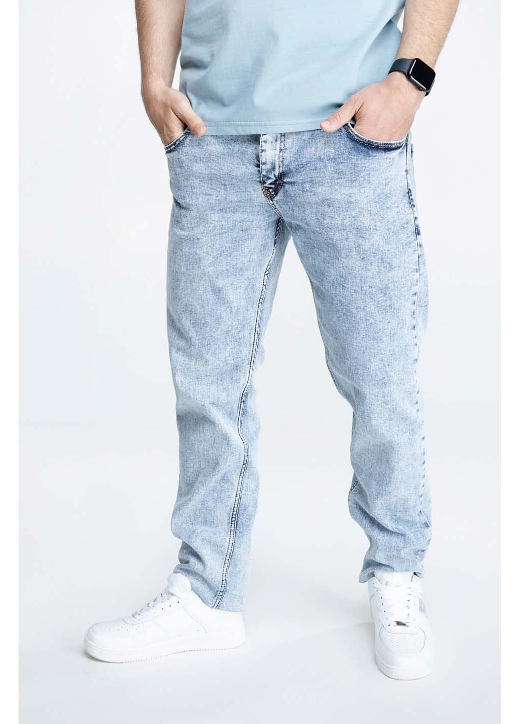 Голубые демисезонные джинсы slim fit CLUB JU