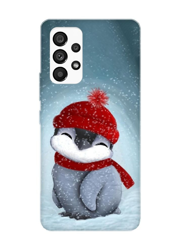 Чехол с розовыми боками на Samsung Galaxy A53 4G/5G :: Пингвинёнок в шапочке (принт 157) Creative (263212785)