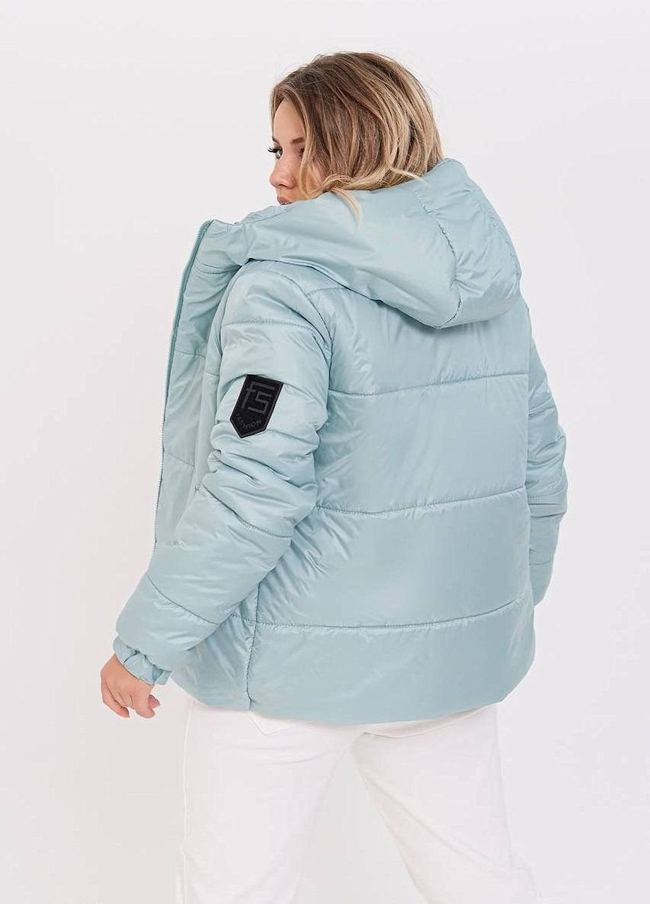 Блакитна демісезонна жіноча куртка великих розмірів Liton