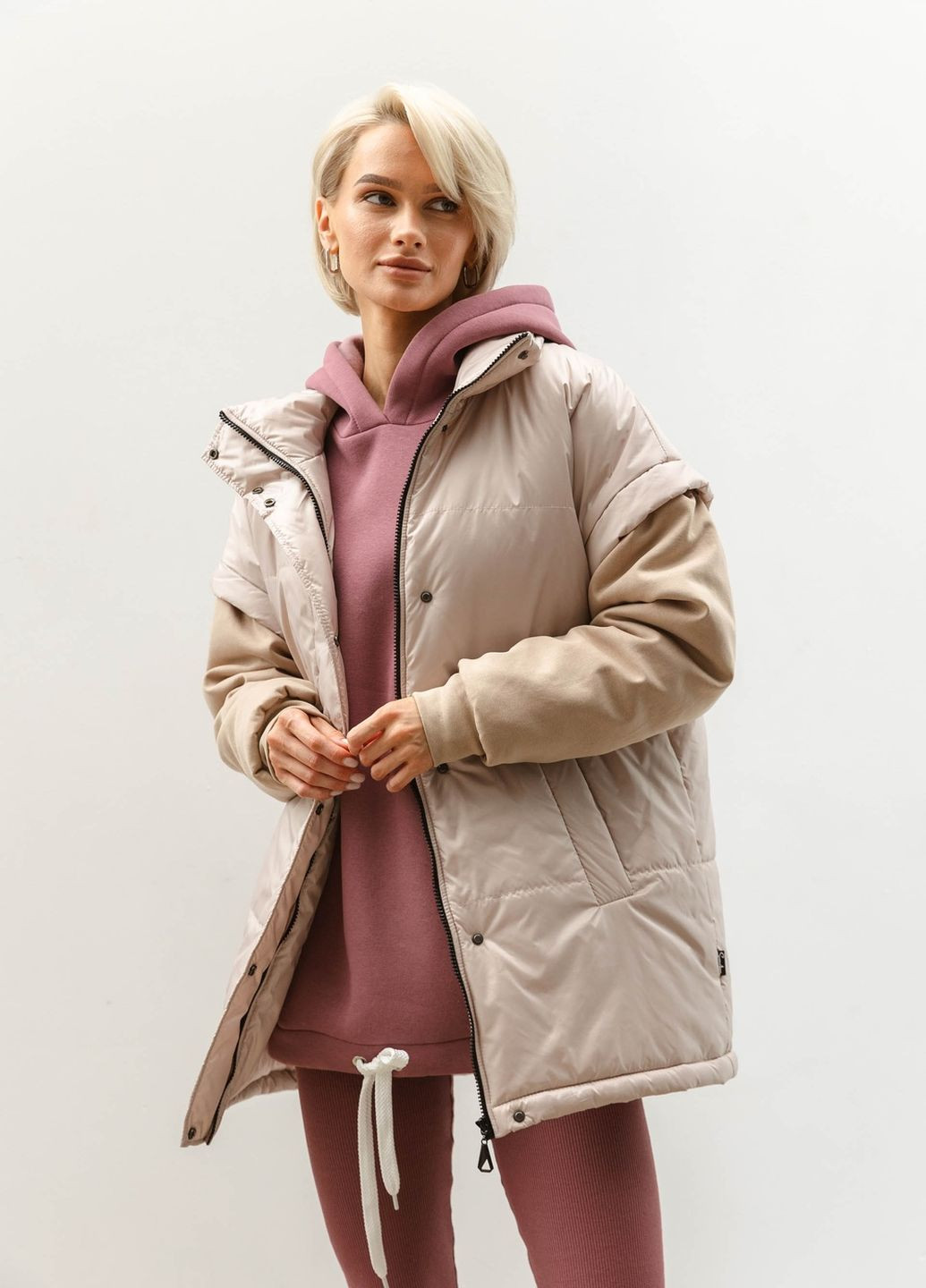 Бежевая зимняя куртка-жилет Liton