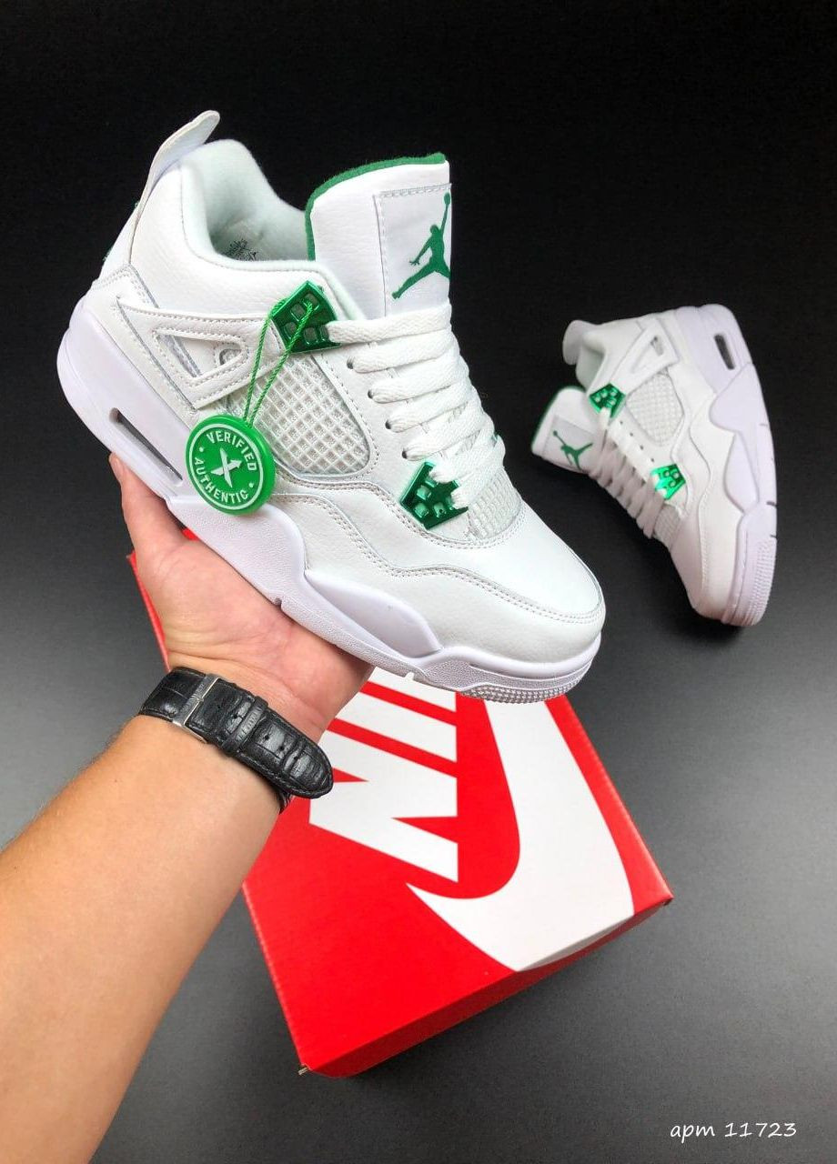 Білі осінні білі з зеленим жіночі кросівки No Brand