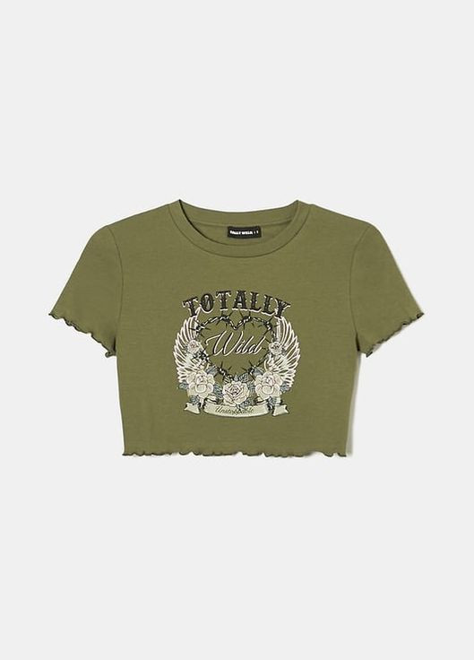 Хаки (оливковая) летняя футболка Tally Weijl
