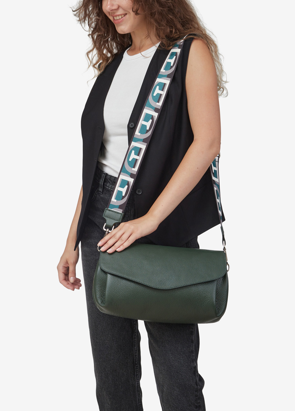 Сумка женская кожаная через плечо кросс-боди широкий ремешок средняя Сrossbody Regina Notte (263356809)