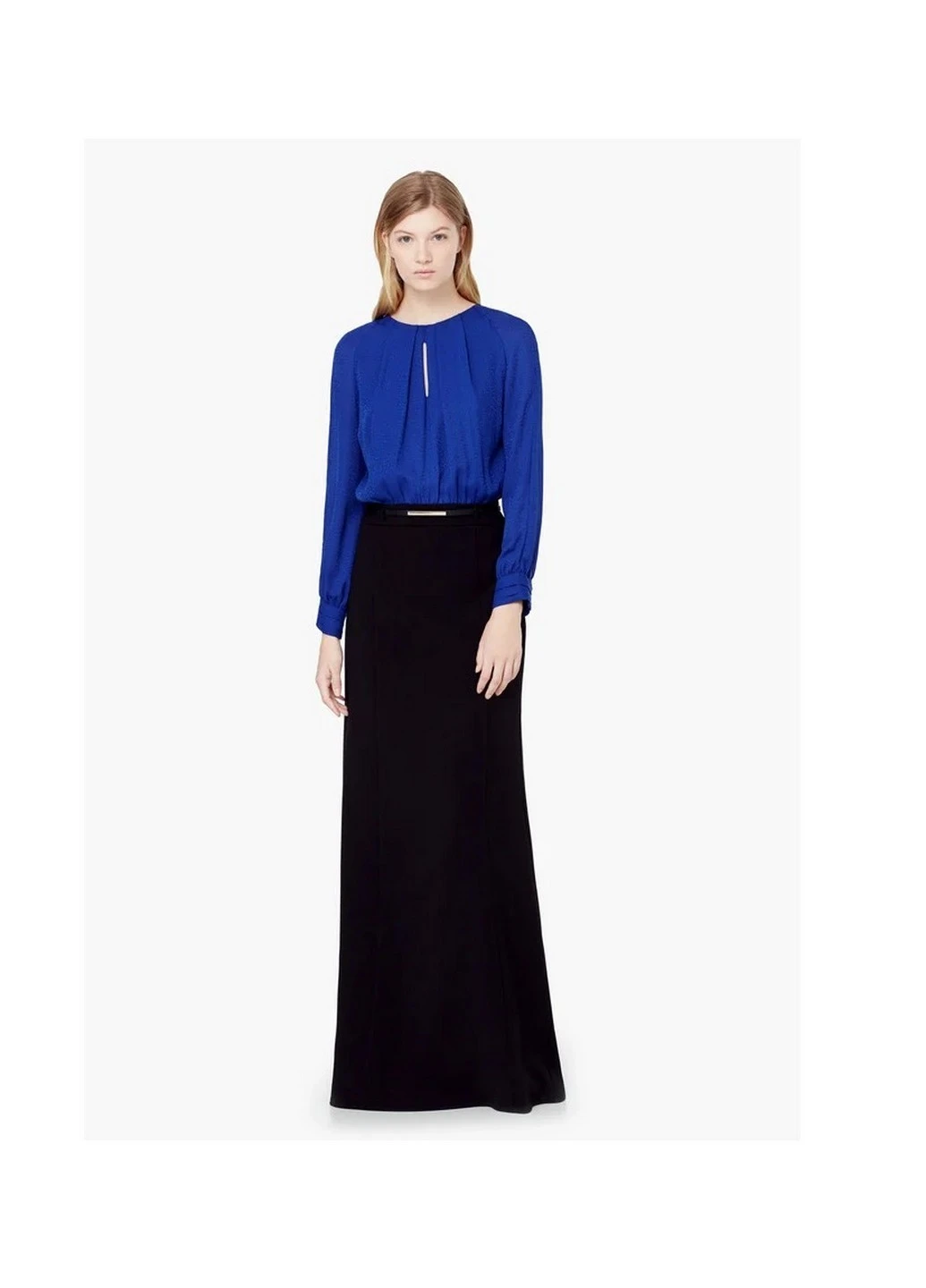 Синее коктейльное платье Mango однотонное