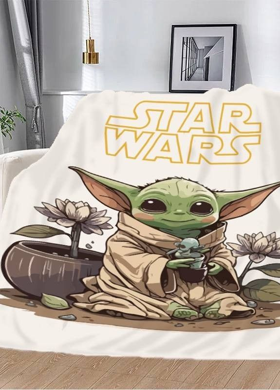 Плед "STAR WARS Yoda" 3D плюш 135х160 см арт 2448 No Brand (263513764)