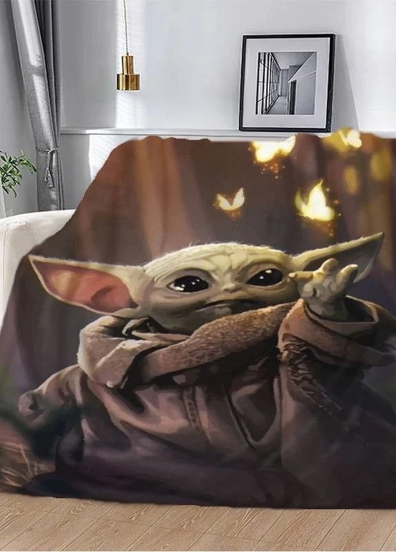 Плед "Малюк Yoda" 3D плюш 135х160 см арт 2449 No Brand (263513702)