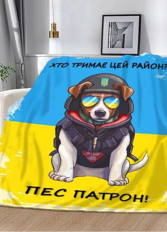 Плед "Пес Патрон" 3D плюш 135х160 см арт 2318 No Brand (263513207)