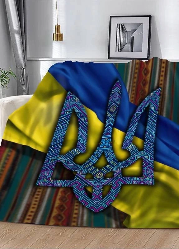 Плед "Герб з візерунком " 3D плюш 160х200 см арт 2484 No Brand (263513563)