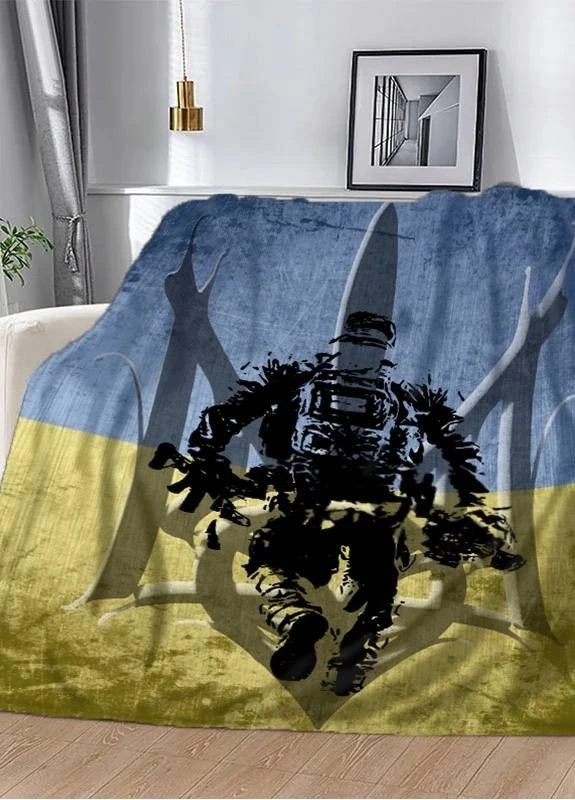 Плед "Украинский воин " 3D плюш 160х200 см арт 2339 No Brand (263513617)