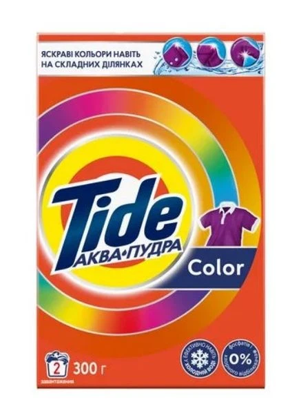 Пральний порошок Аква-Пудра Color 300 г Tide (263353193)