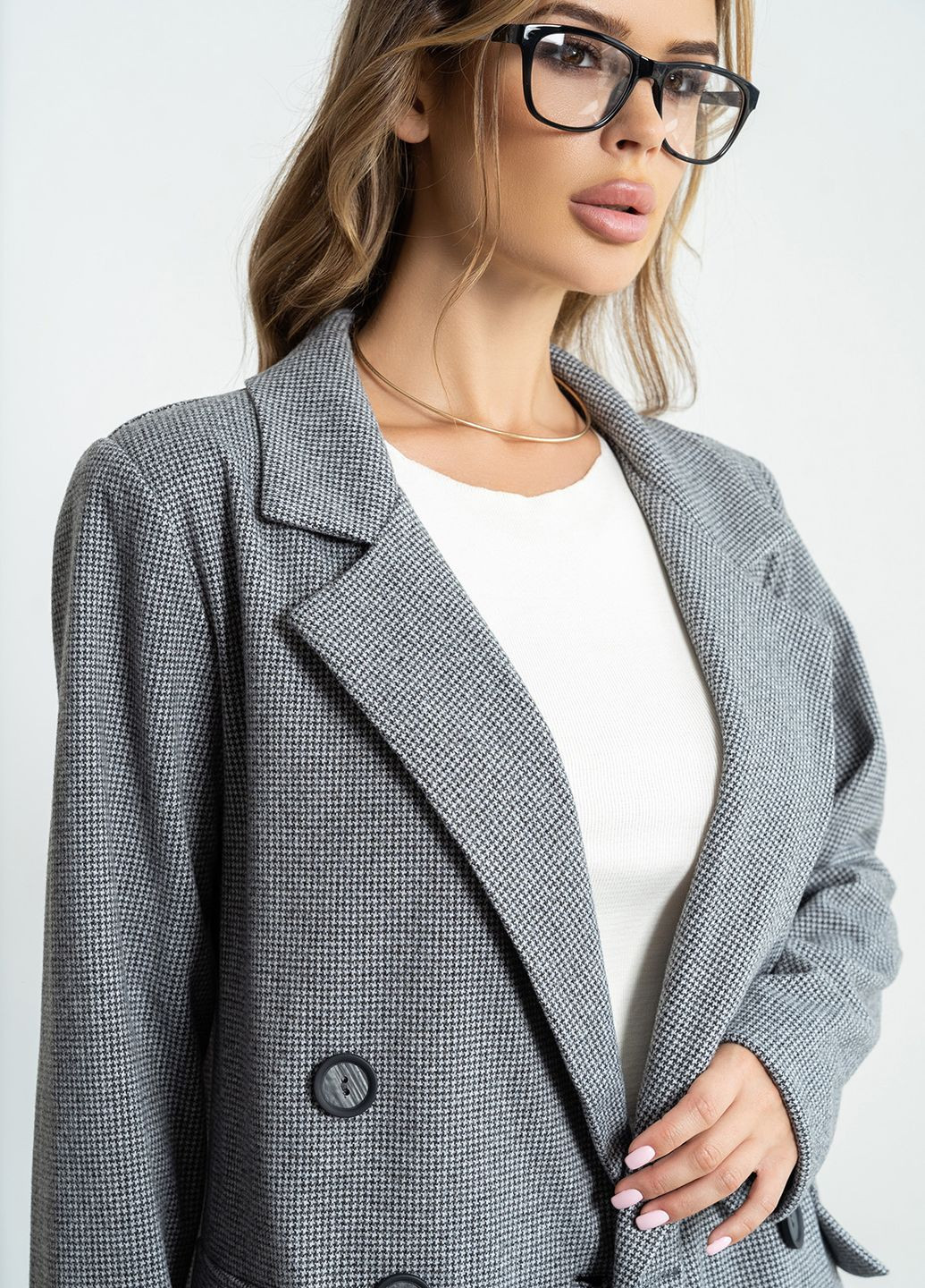 Серый женский пиджак ISSA PLUS - демисезонный
