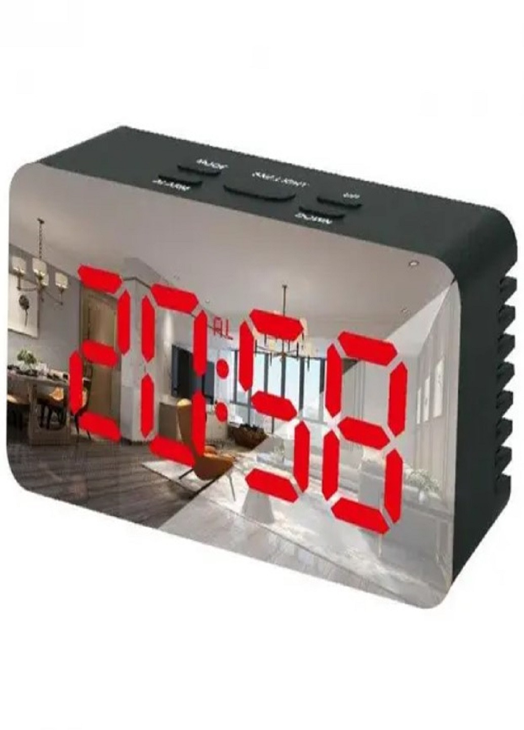 Настольные электронные часы с подсветкой и питанием от сети 220В или батареек DS-3658 Черный корпус Красная подсветка VTech (263429173)