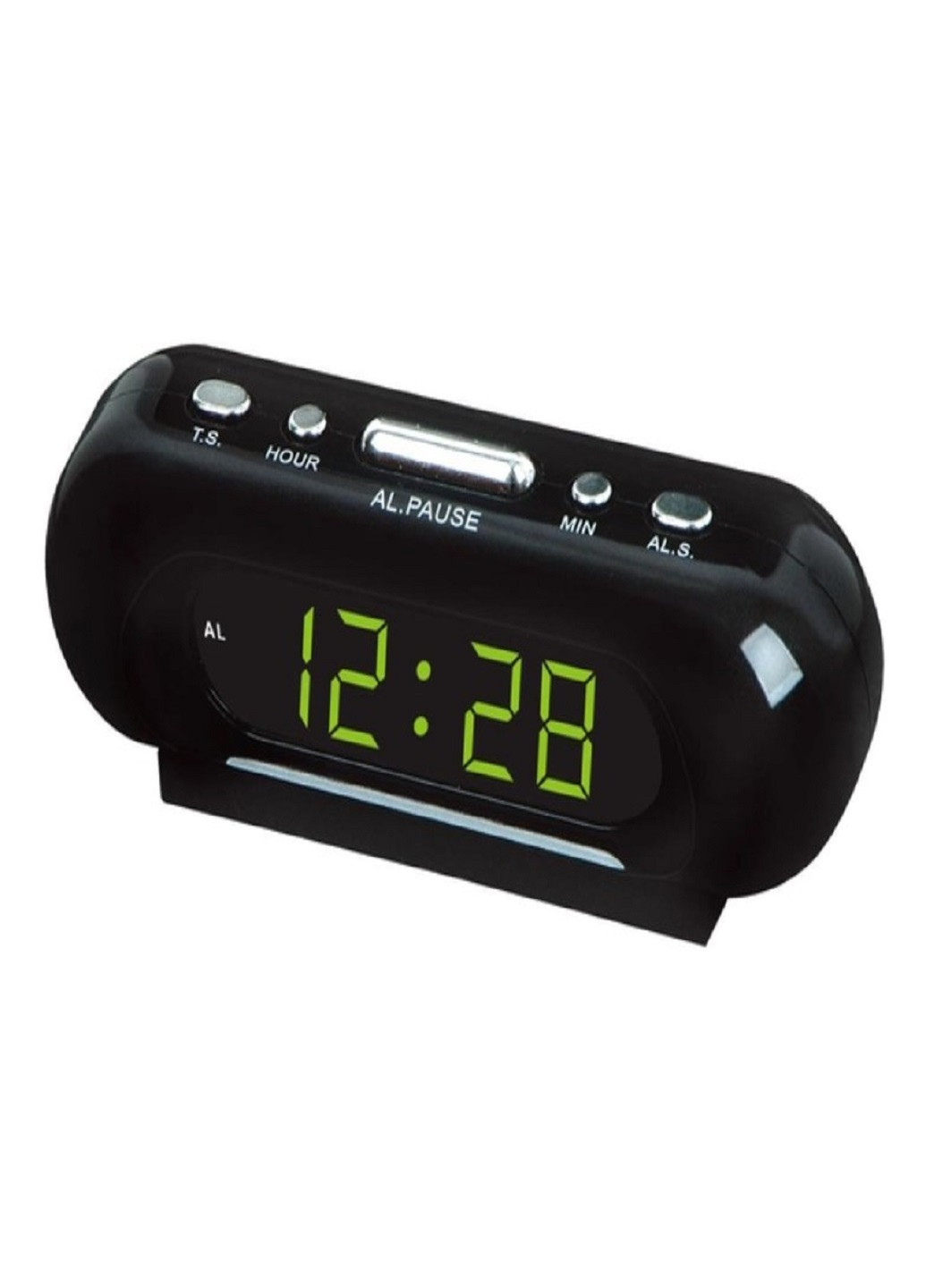 Настільний електронний годинник з підсвіткою і живленням від мережі 220В VST-716 Чорний корпус Зелена підсвітка VTech (263429189)