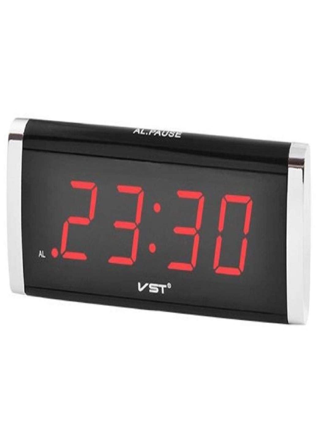 Настільний електронний годинник з підсвіткою і живленням від мережі 220В VST-730 Чорний корпус Червона підсвітка VTech (263429191)