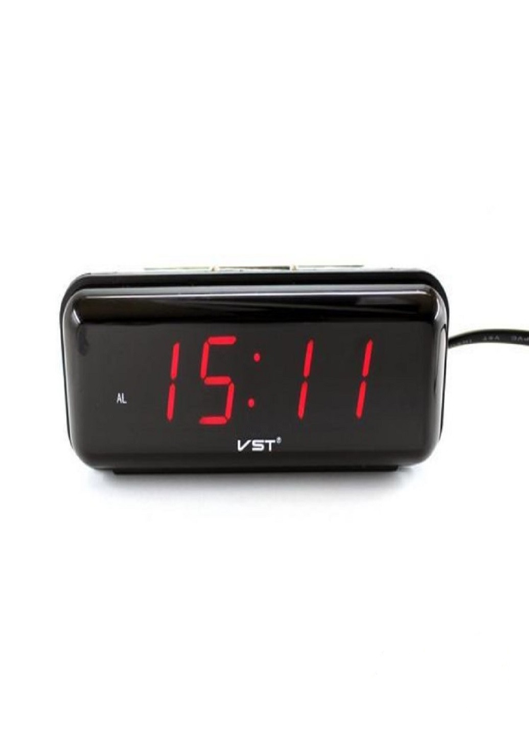 Настільний електронний годинник з підсвіткою і живленням від мережі 220В VST-738 Чорний корпус Червона підсвітка VTech (263429190)