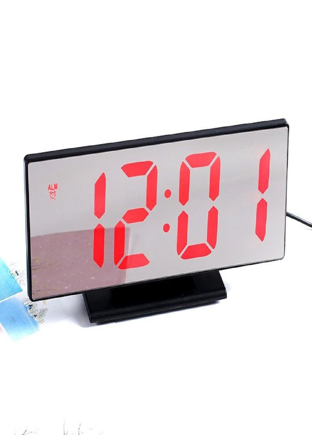 Настольные электронные часы с подсветкой и питанием от сети 220В DS-3618 Черный корпус Красная подсветка VTech (263360286)