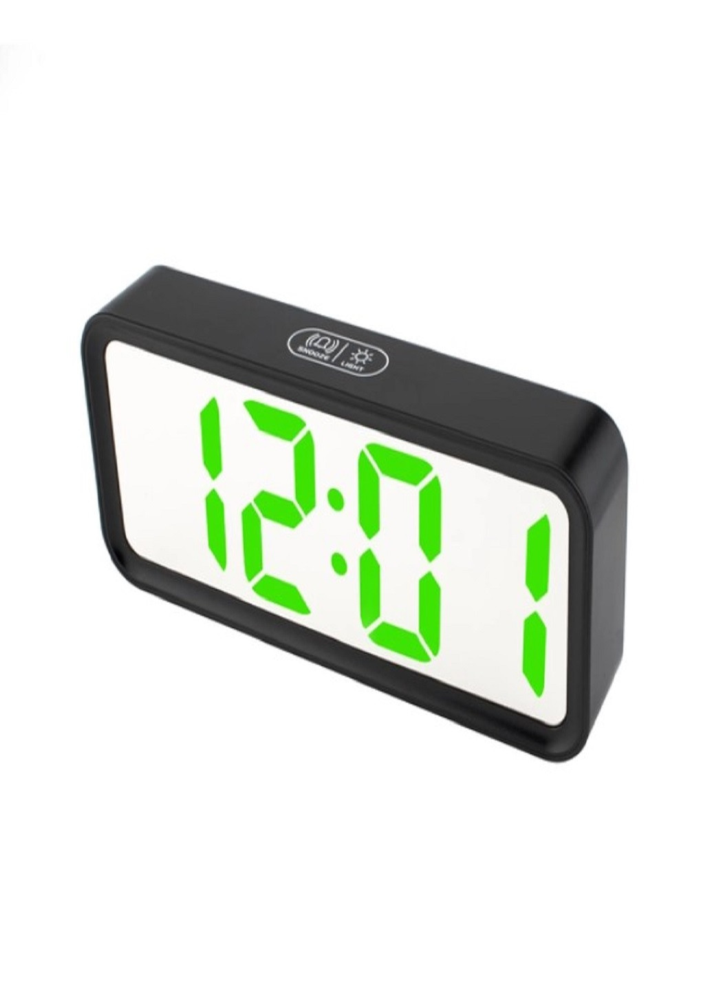 Настільний електронний годинник з підсвіткою і живленням від мережі 220В DT-6508 Чорний корпус Зелена підсвітка VTech (263360252)
