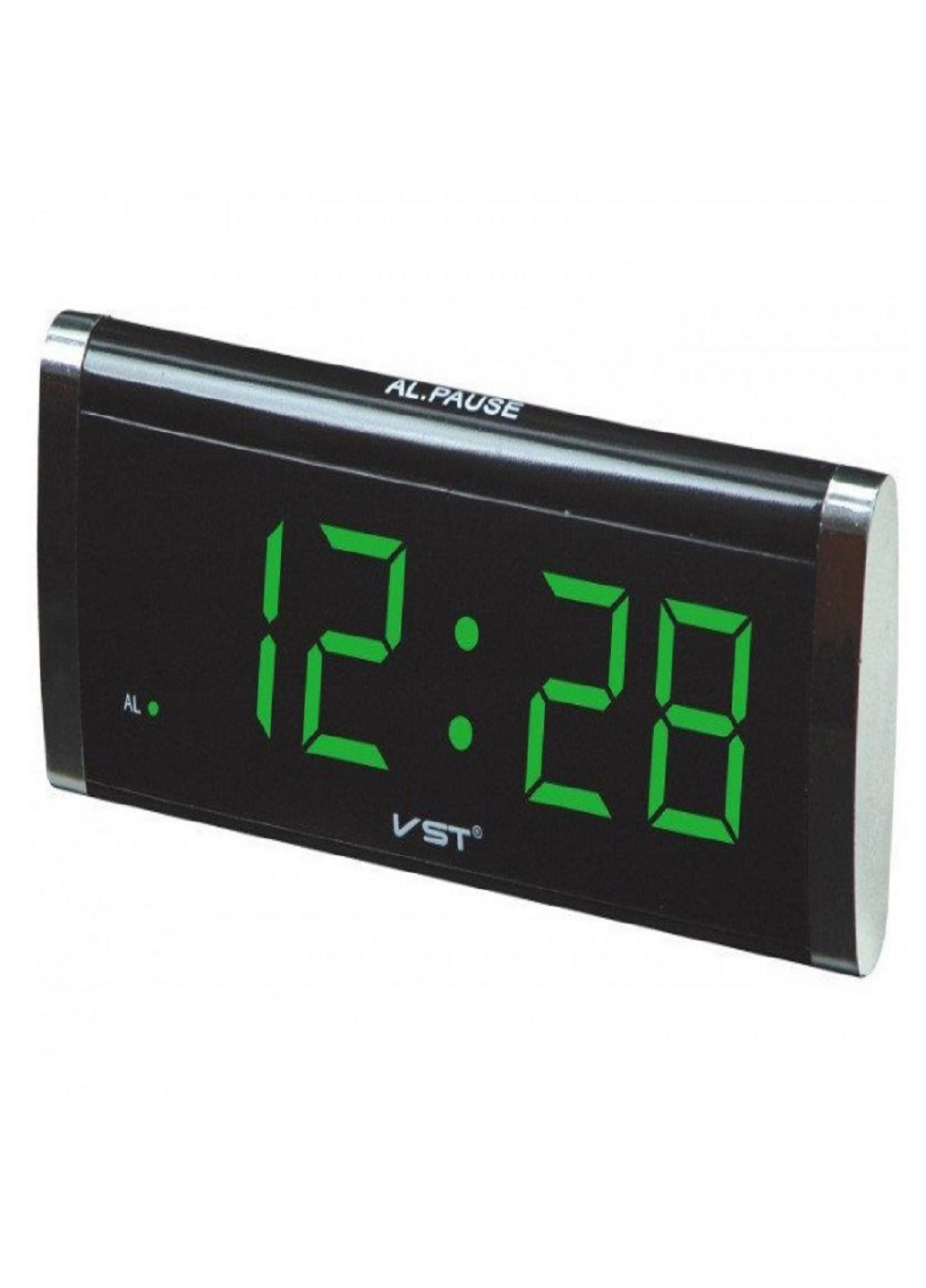 Настільний електронний годинник з підсвіткою і живленням від мережі 220В VST-730 Чорний корпус Зелена підсвітка VTech (263360255)