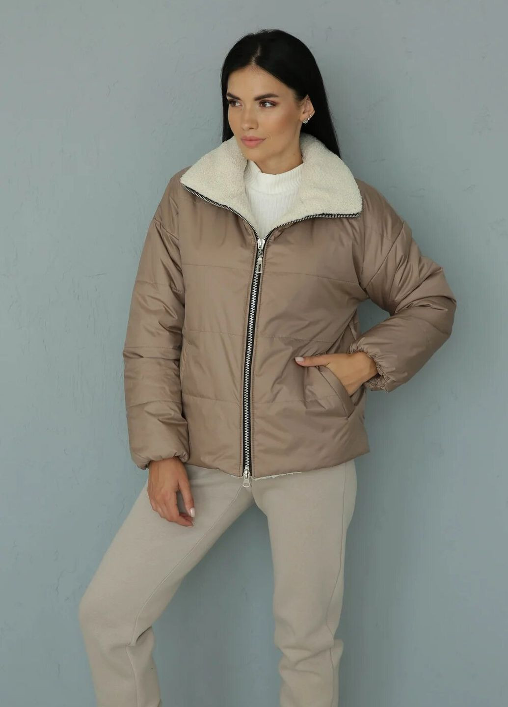 Бежева демісезонна куртка jacket Seventeen