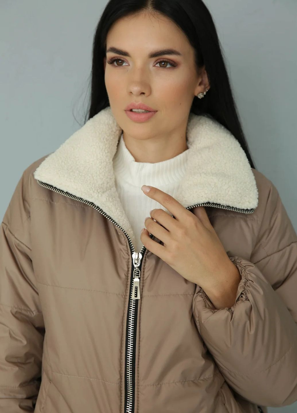 Бежева демісезонна куртка jacket Seventeen