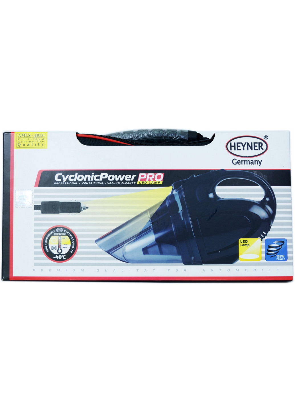 Пилосос Heyner Cyclonic Power 12 В 138 Вт з підсвічуванням (у чохлі) 19х37х12 см No Brand (263426329)