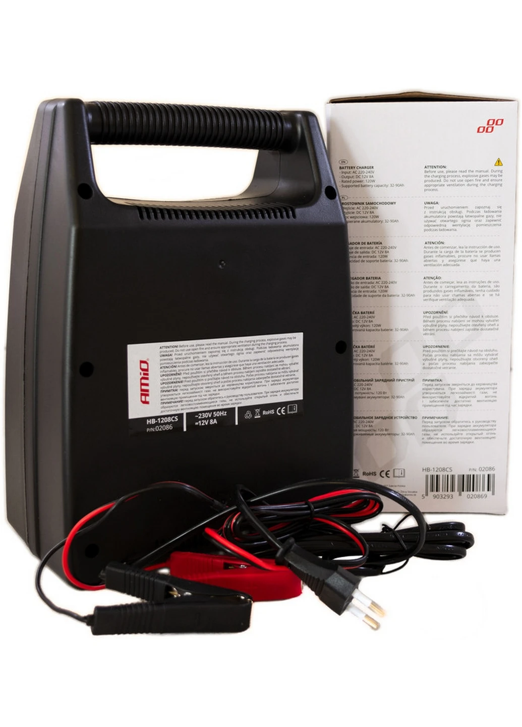 Зарядное устройство 12 В 8 А 230 В HB-1208CS 12х26х20 см Amio (263427716)