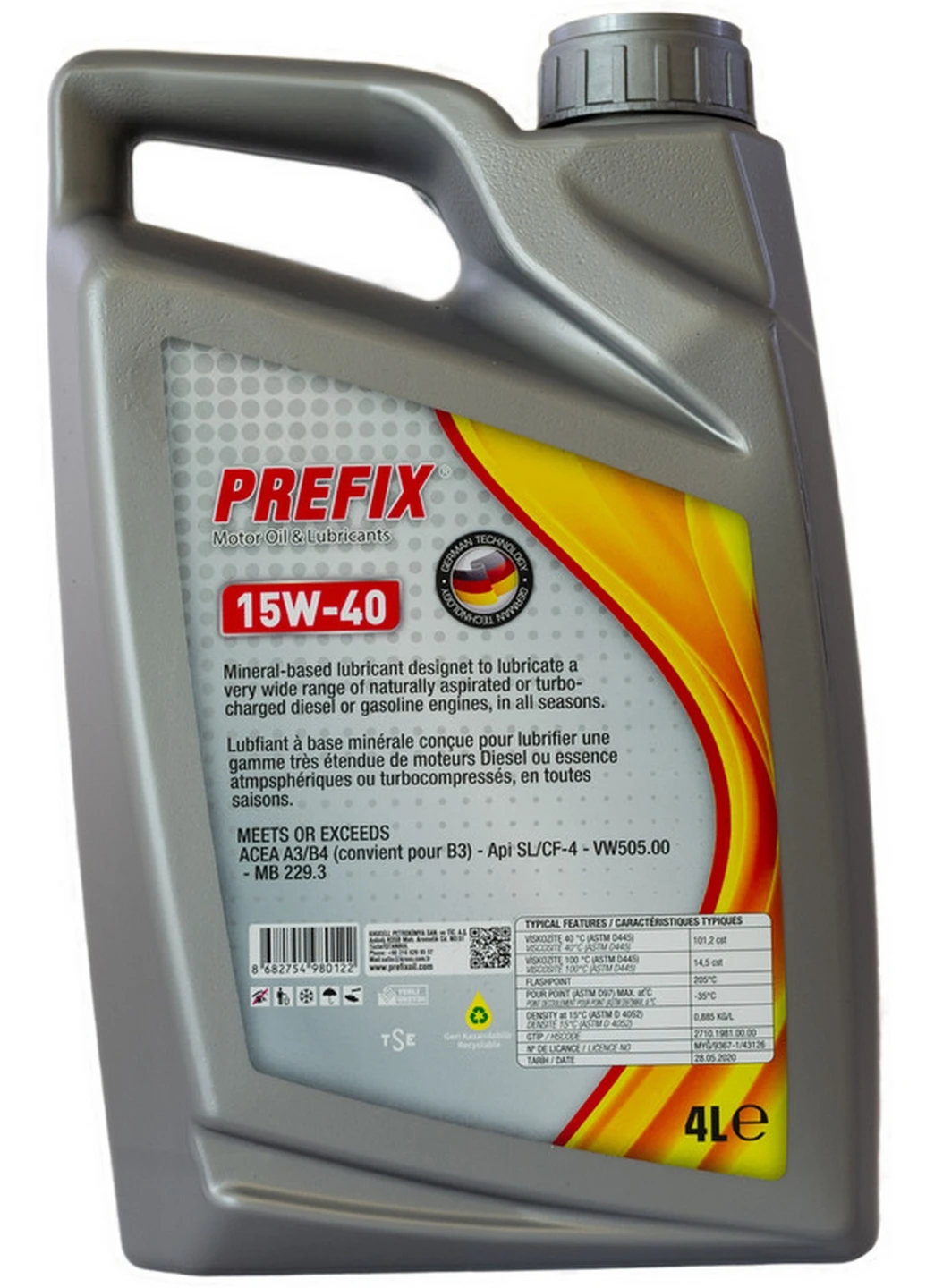 Масло 15w40 4 л, API CF-4 10х30х19 см No Brand (263425126)