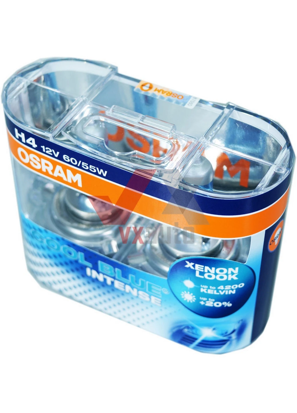 Галогенная лампа H4 12V 60/55W P43T +20% Cool Blue Intense 4200K (2 шт.) 5х11,5х9 см Osram (263427496)