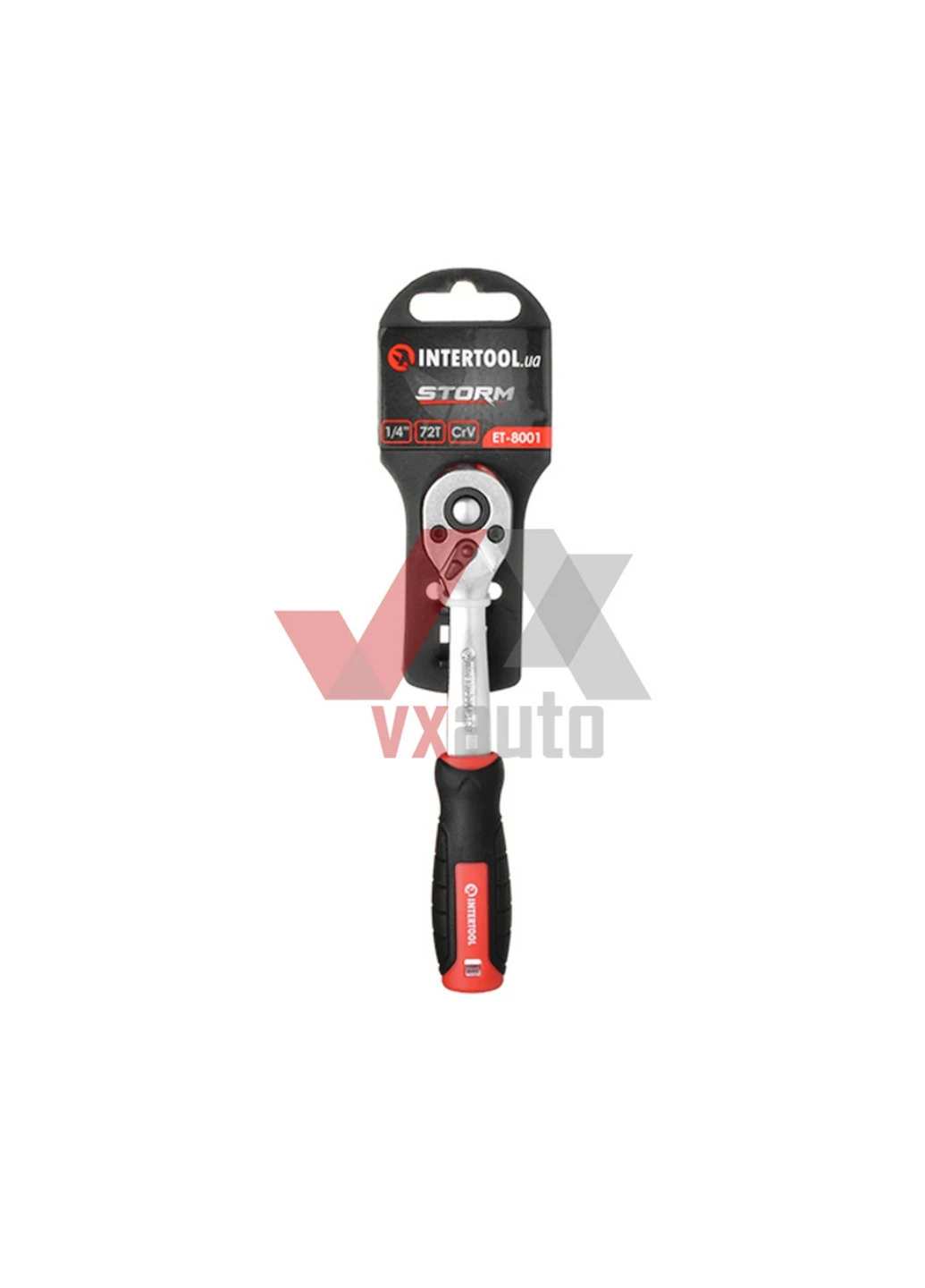 Рукоятка з храповим механізмом на 72 зуби 1/4'' Cr-V 20х2,5х2,5 см Intertool (263424327)