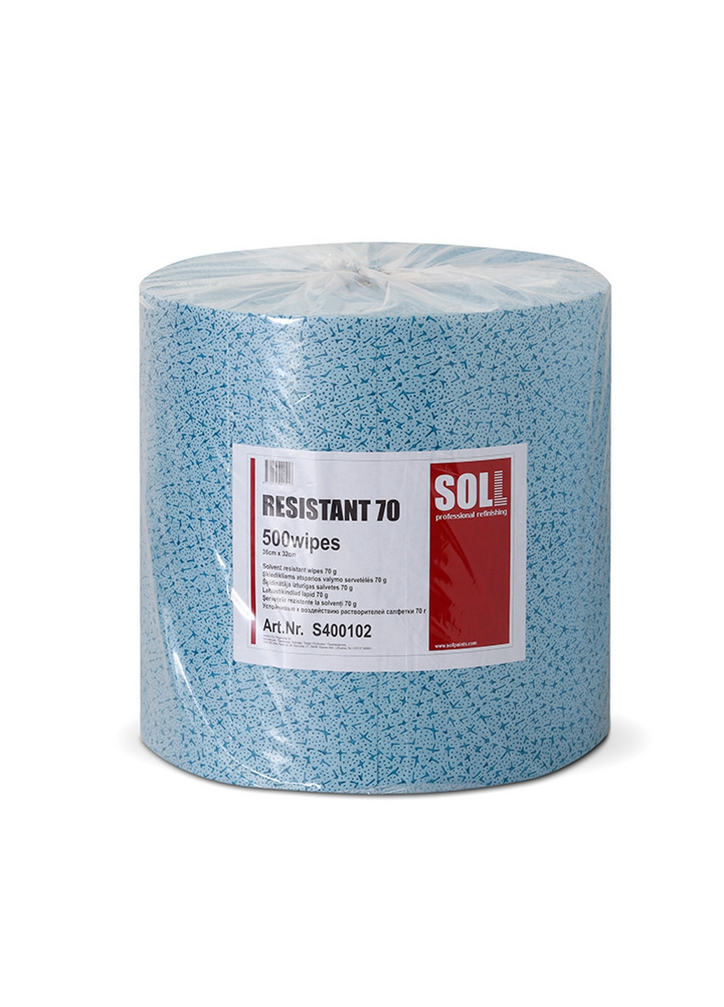 Серветка паперова стійка до розчинників 32 х 36 см Resistant 70 блакитна (в рулоні) (в упаковці 500 шт) 32х33х33 см No Brand (263427200)