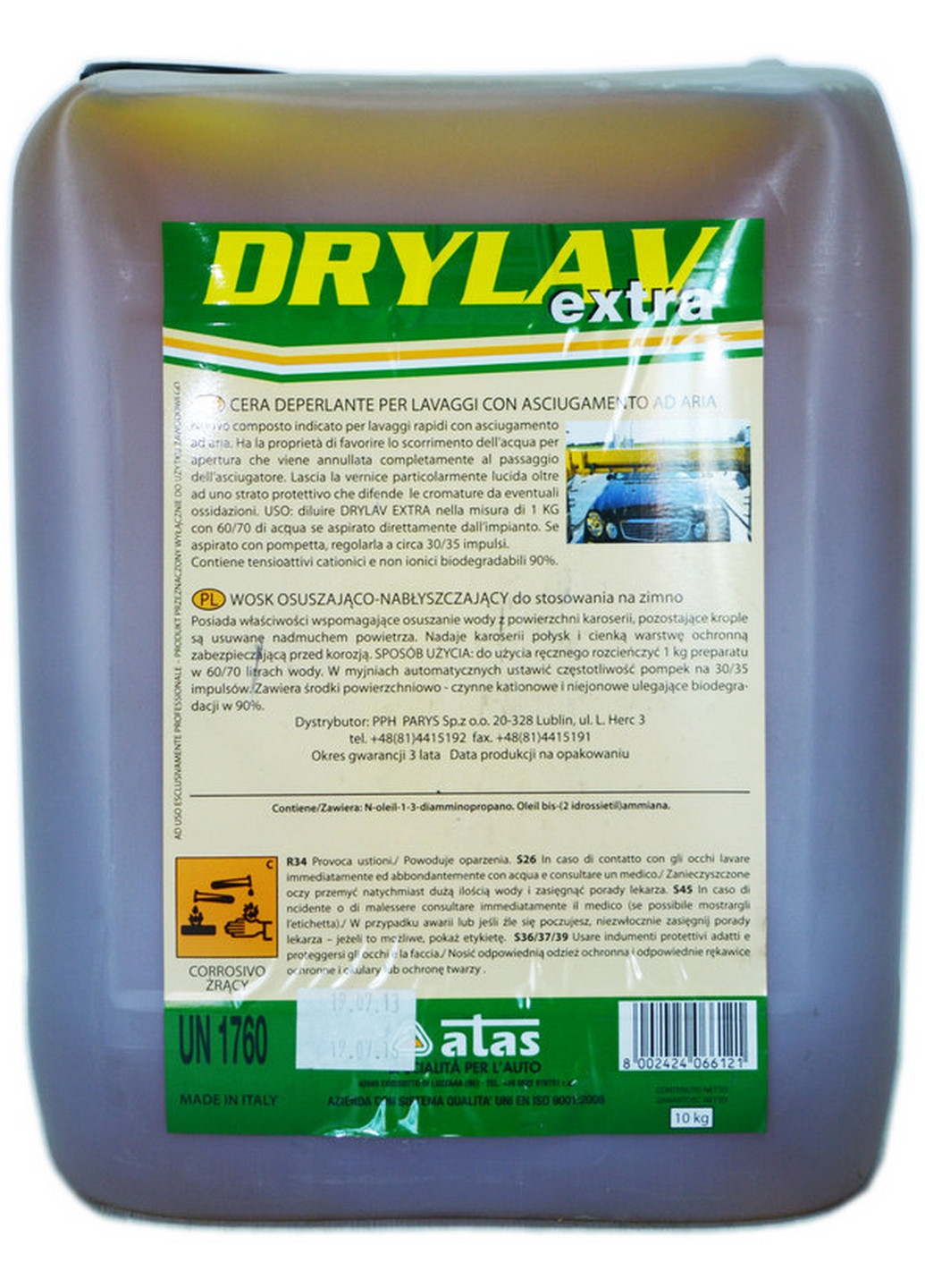 Віск для кузова Atas Drylav Extra 10 кг. 20х3х30 см No Brand (263427285)
