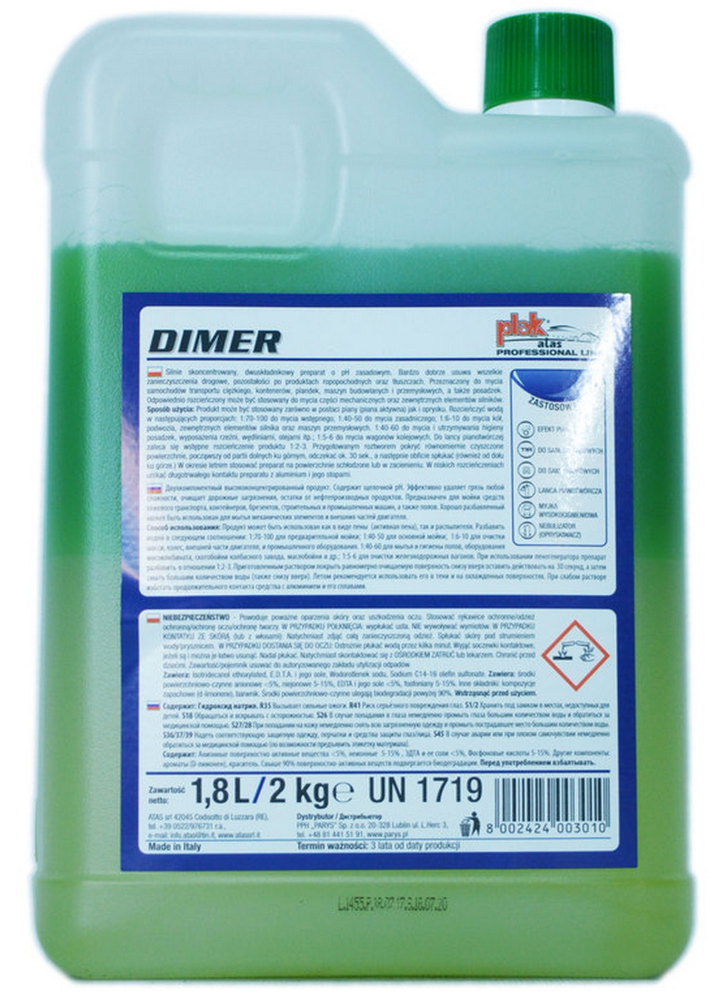 Шампунь-активная пена Plak Dimer 1.8 л/2 кг 7х16х24 см No Brand (263427194)