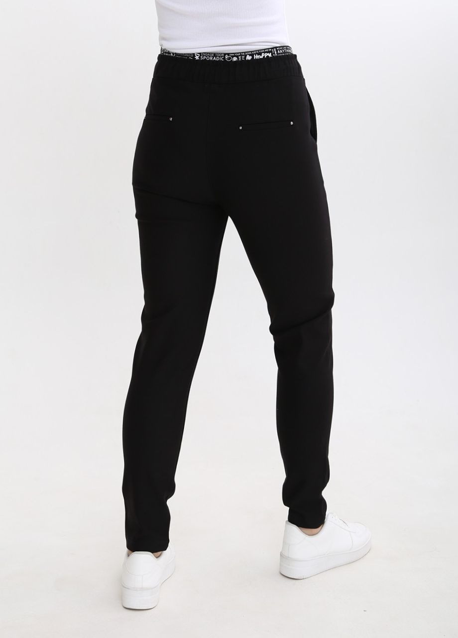 Брюки женские черные со стрейчем пояс на резинке большого размера Adorati MOM (263360479)