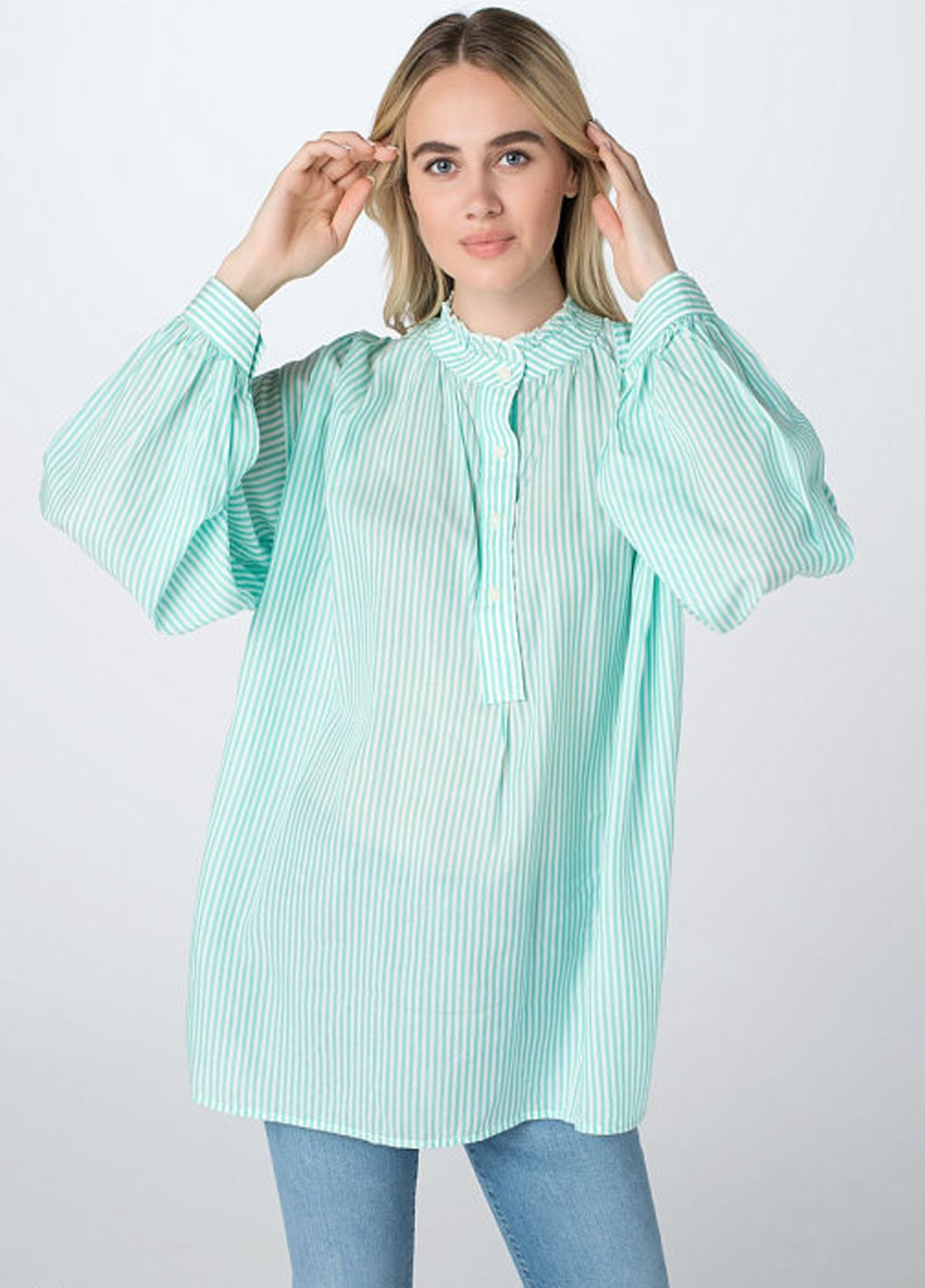 Бирюзовая демисезонная блуза United Colors of Benetton