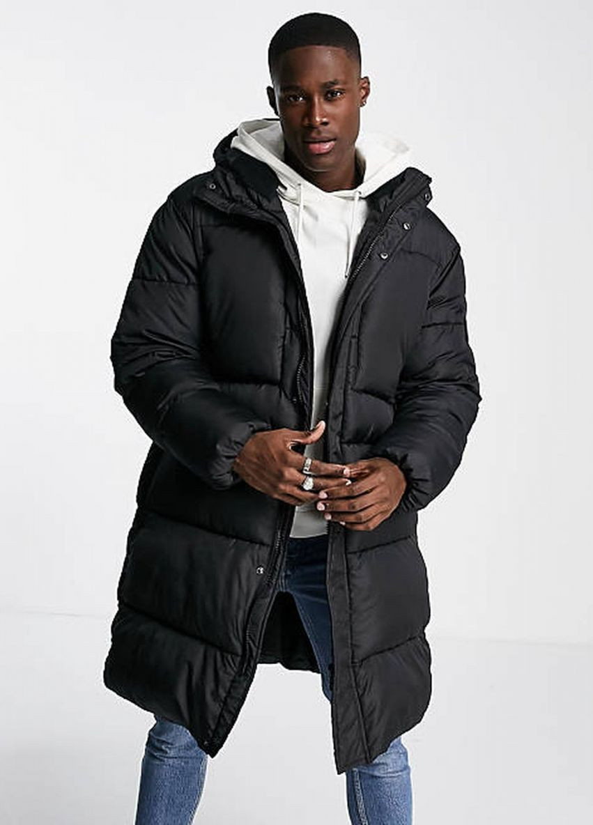 Черная зимняя куртка Topman зимова подовжена 101988490 BLACK