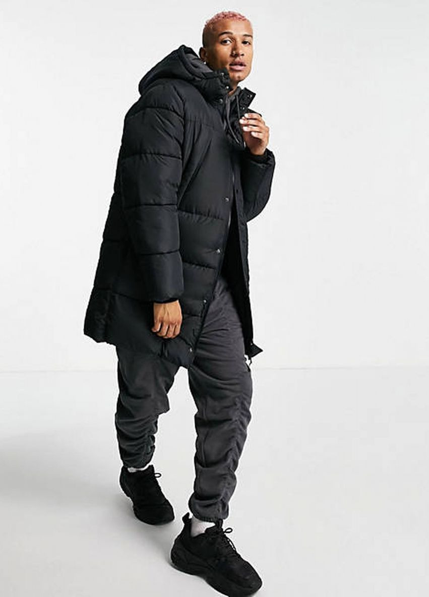 Черная зимняя куртка Asos зимова подовжена 1996544 BLACK