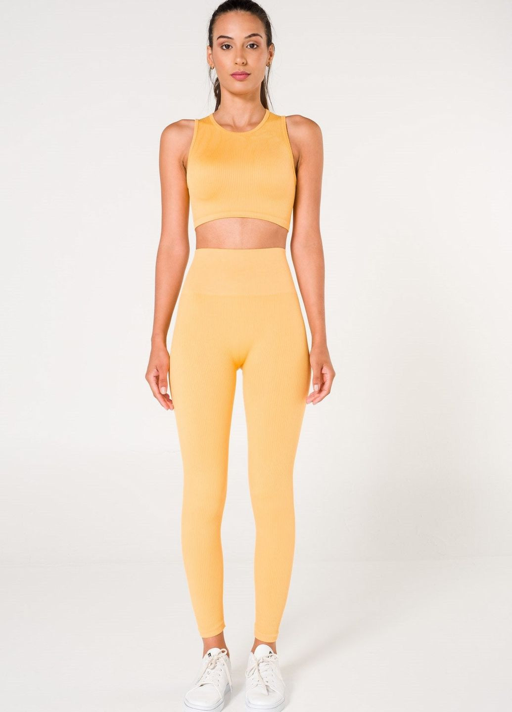 Бесшовный спортивный топ в рубчик FORM ACTIVE 1510 mustard (263437125)