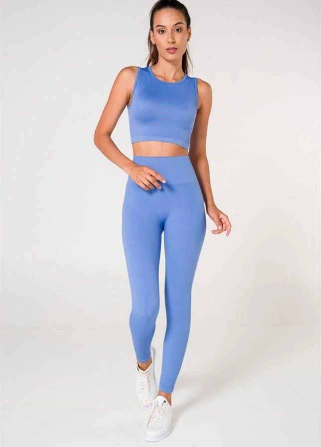 Безшовний спортивний топ у рубчик FORM ACTIVE 1510 blue (263437118)
